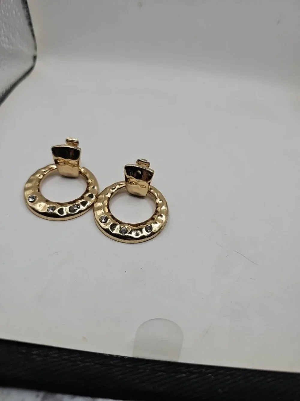 earrings clip ons gold-tone door knocker style